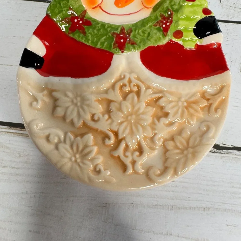 Snowman Themed‎ Ceramic Holiday Soap Dish Spoon Rest Holiday Decor